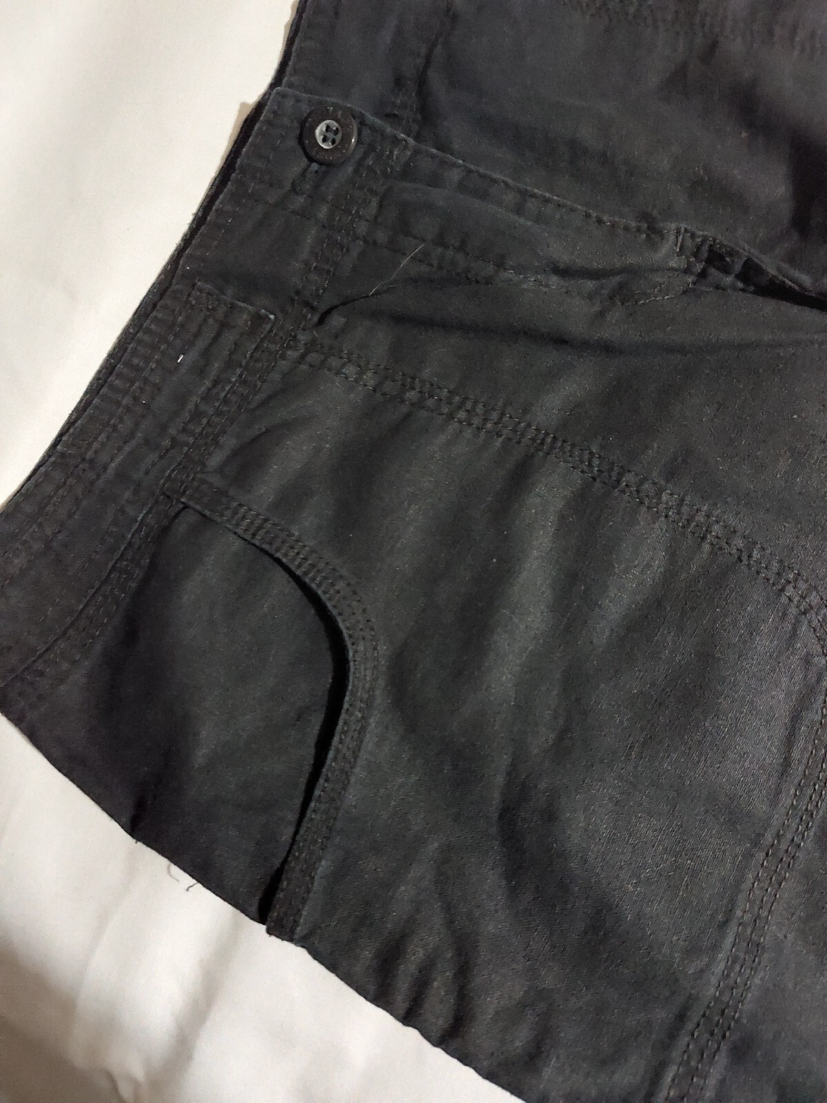 Women's casual black cotton & linen slacks trousers w/ pockets size 12 BNWOT image 4