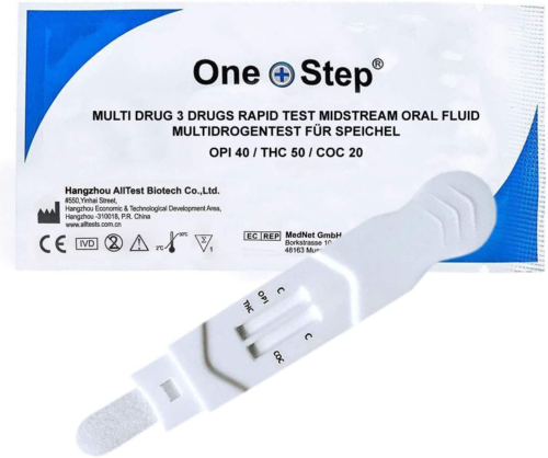 2 Stück Multi Drogenschnelltest Für Speichel THC Kokain Opiate 30 Gramm Weiß Neu - Bild 1 von 5