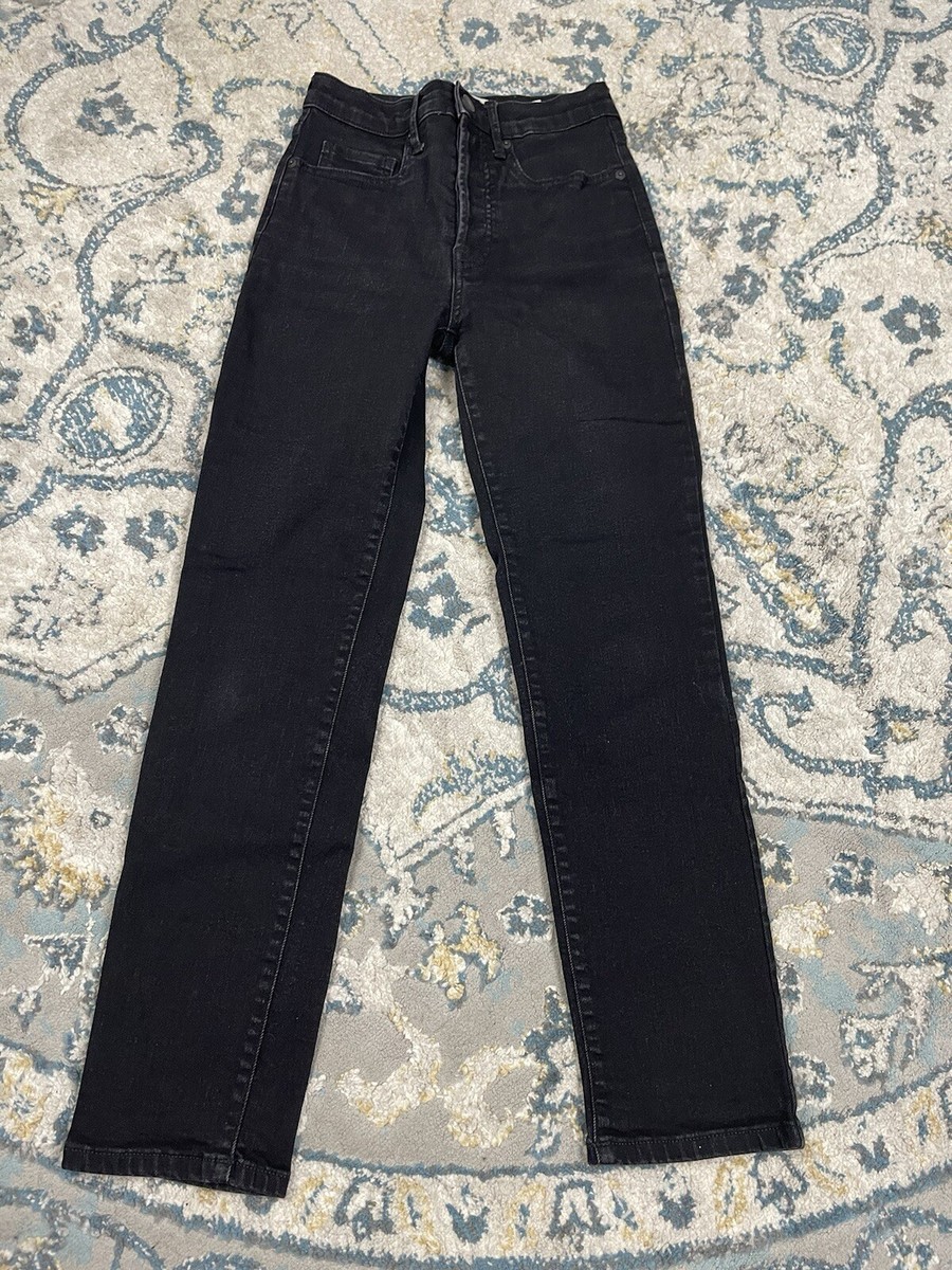 EVERLANE Jeans 26 Ankle High Rise Slim Straight Cigarette Jean Black Button  Fly