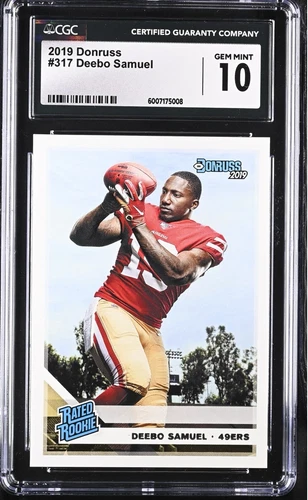 2019 PANINI DONRUSS #317 DEEBO SAMUEL RC RATED ROOKIE CGC 10 Gem Mint