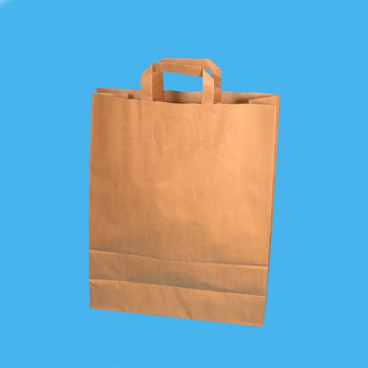 25 Papiertragetaschen Braun 22 X 11 X 36cm Flacher Griff