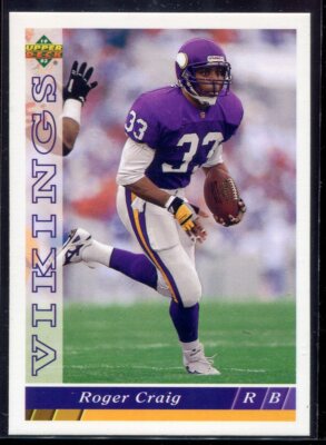 【激レア】NFL バイキングス　USA製ラグマット タペストリー アメフト　古着 1993 Upper Deck Football Roger Craig #341 Minnesota Vikings | eBay
