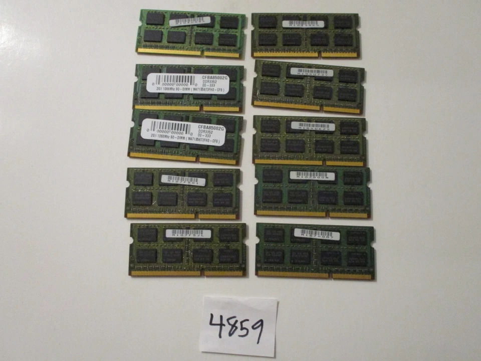 Samsung 10x2Gb=20Gb PC3-8500 1066Mhz DDR3 SO-DIMM Laptop Memory RAM (4859) - Image 2 of 2