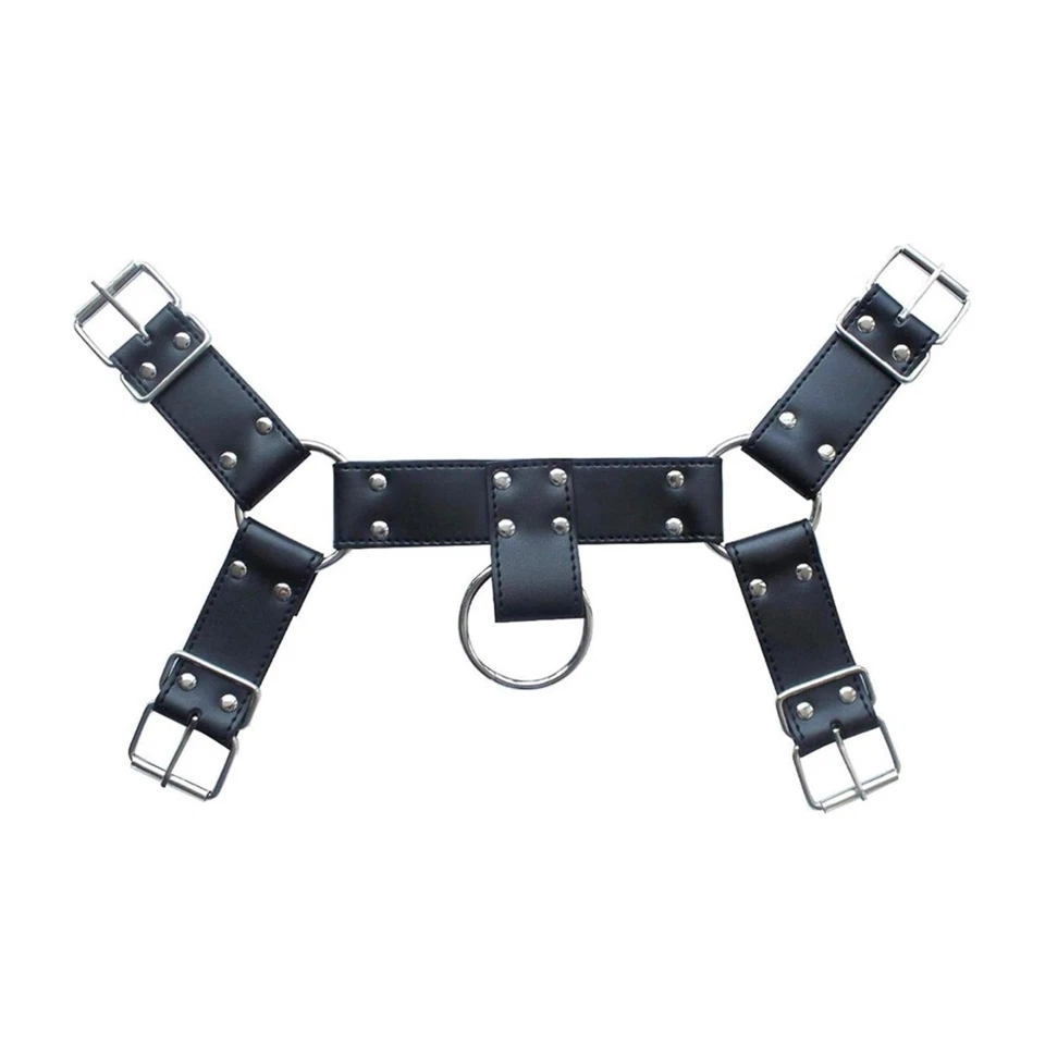 Arnês Bulldog Masculino | Couro Vegano Preto | FRETE GRÁTIS/RÁPIDO DOS EUA 🇺🇸 - Imagem 3 de 4