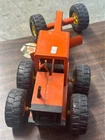 Vintage 1970's TONKA Road Grader Orange Pressed Steel !