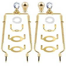 8 9 10 11 Inch Gold Lamp Shade Harp Holder Adjustable Height Kit 2 Set DIY