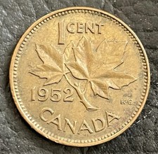 🇨🇦1952 CANADA PENNY KING GEORGE VI MINT ERR LUMP ON O OBV