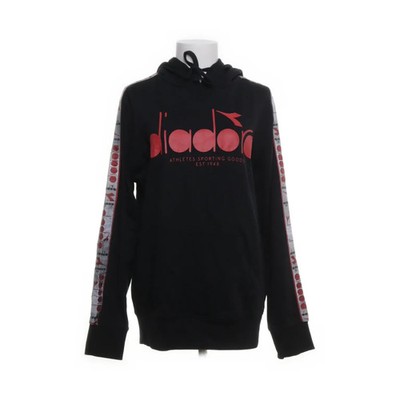 Diadora, Kapuzenpullover, Größe: L, Schwarz/Mehrfarbig, Baumwolle, Print #EEe