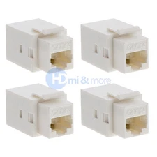 CAT5e Inline Coupler White Type CAT5 Keystone Jack RJ45 - LOT of 4