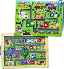 Magnetic Maze 2 in 1 Double Side Color and Number Alphabet One Size, Car