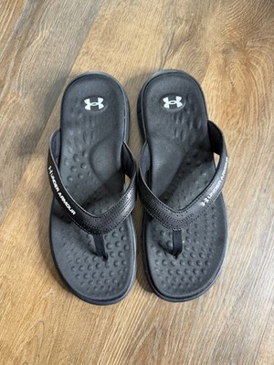 NWT Under Armour Women's 10 Ignite Pro Marbella Flip Flop Sandal Comfort, BLACK