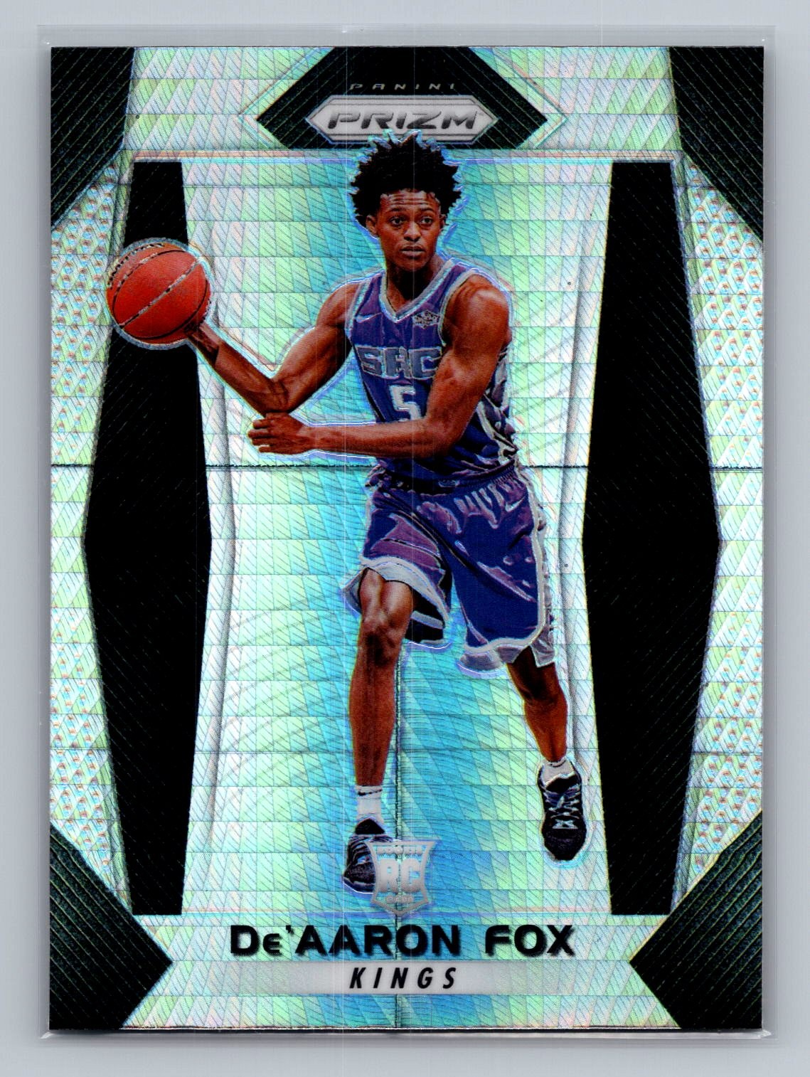 De'Aaron Fox 2017-18 Panini Prizm #24 Prizms Hyper Rookie RC Kings