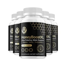 5-Pack Honey Boost XL for Men - HoneyBoost XL Male Health Support - 300 Capsules