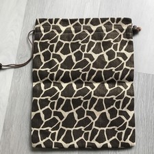 Amici Canvas Dustbag Drawstring Close Brown Giraffe Animal Print Canvas Cotton