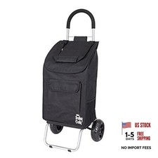 Trolley Dolly Foldable Shopping cart for Groceries with Wheels and Black Cart
