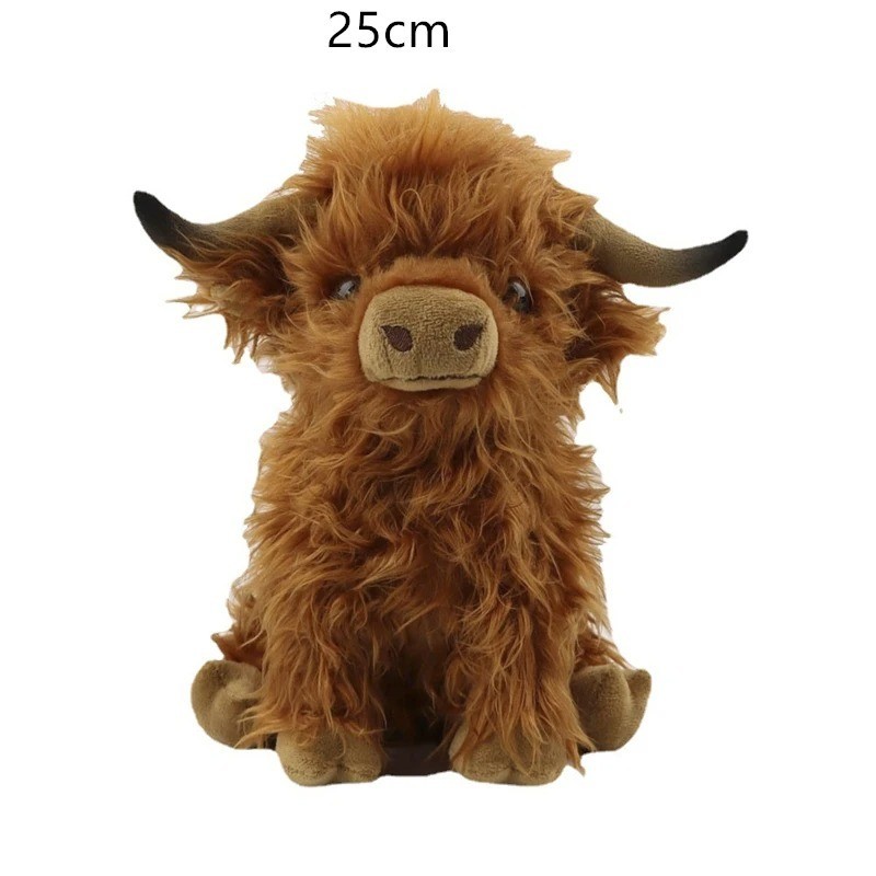 28cm Highland Cow Plush Doll Baby Stuffed Animal Soft Toys Scottish Cow New-USA