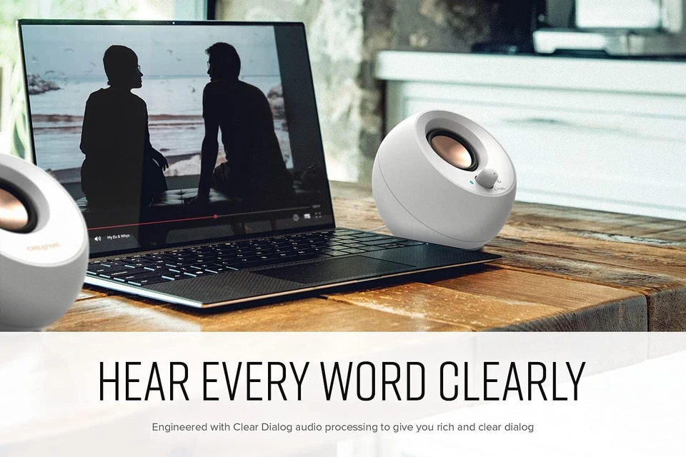 Creative Pebble V3 Altoparlanti Desktop USB-C Bluetooth 5.0 16W Bianco Per Pc - Immagine 3 di 4