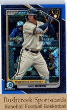 2024 Bowman #BCP-138 Mike Boeve /150 Chrome Prospects Blue Shimmer Refractors
