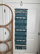 Vintage Mid Century Handwoven Wall Tapestry Boho