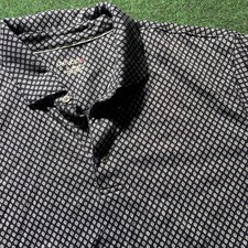 UNTUCKit Polo Shirt Mens XL Blue Mini Floral Ditzy Print Performance Cotton Golf