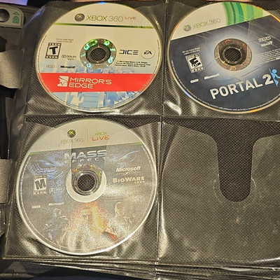 Xbox 360 Game Disc Lot 3 Mirror's Edge EA, Portal 2 Valve, Mass Effect BioWare