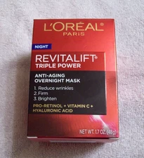 NEW L'Oreal Revitalift Triple Power Anti-Aging NIGHT  1.7oz Overnight Mask