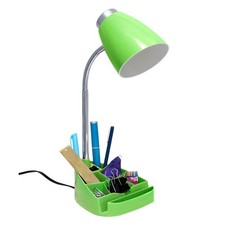 LD1002-GRN Gooseneck Organizer Desk Lamp with iPad Tablet Stand Book Holder, ...
