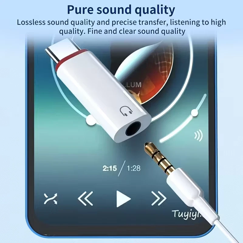 ADATTATORE USB-C A JACK 3.5mm CON DAC Hi-Fi 24BIT/96kHz PER SMARTPHONE TABLET PC - Immagine 4 di 4