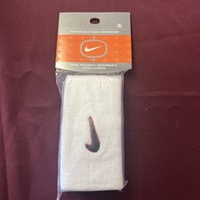 NOWE Nike Biało-czarne opaski na rękę Swoosh Pro Double Wide 2-pak