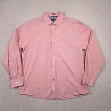 Tommy Hilfiger Dress Shirt Mens 17.5 34/35 Pink Slim Fit Non Iron Long Sleeve