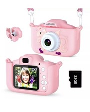 ASTGMI Mini Caméra Enfant Rechargeable, jouet Filles Garçons de 3 Ans +, 32G SD