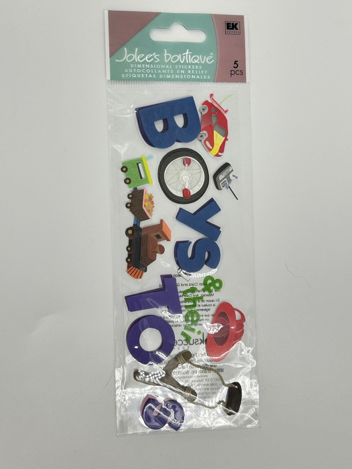 EK Success Jolee's Boutique Dimensional Stickers Boys & Toys 5 Pcs