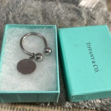Vintage Tiffany Co. Sterling Silver Circle Tag Key Ring