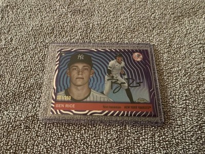 2025 Topps Chrome Platinum Ben Rice RC Purple Vibrations Refractor 1/250 Yankees