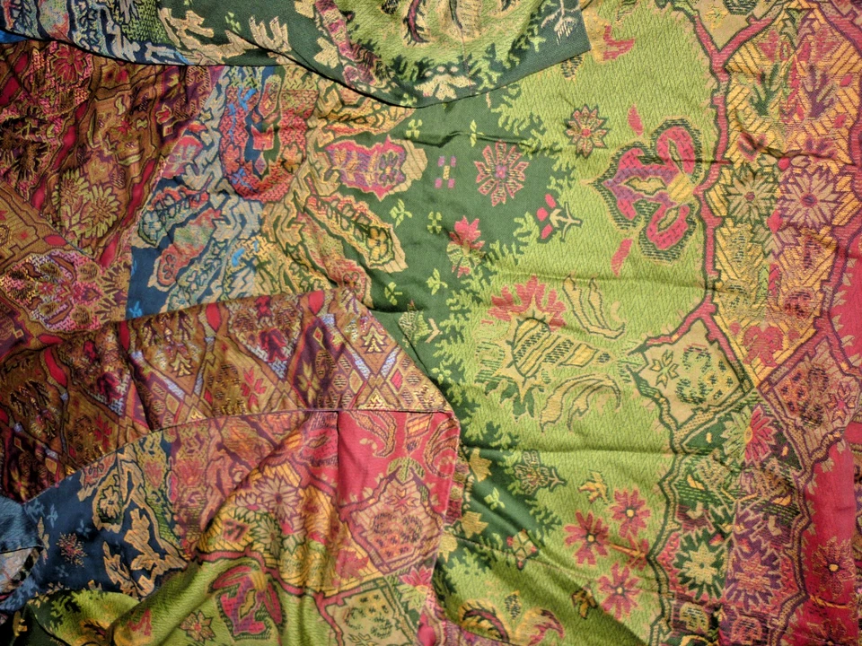 Pierre Frey Paris King Set 4 Euro Shams Oriental Floral Sábana Ajustable y Plana Foto 4 de 4