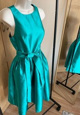 Isaac Mizrahi New York Teal Sleeveless Fit & Flare Party Dress size UK 8