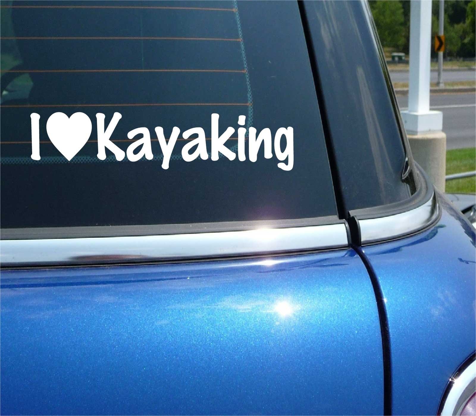 I Love Kayaking Decal Sticker for Car Truck Boat Water Paddle Lake River Ocean