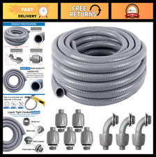 Flexible Liquid-Tight Electrical Conduit Kit 1/2 Inch, 25 Ft with Fittings - UL