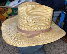 Bradford Western Straw Cowboy Hat Mens Made in Texas USA SIZE 7 1/8