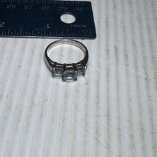 VTG Sterling Silver Blue Topaz Ring Sz9