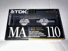 VTG 1990 TDK MA-110 Metal Bias IEC Type IV Blank Cassette Tape MA110 New Sealed