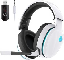 2.4GHz Wireless Gaming Headset PS5/PC/Switch Bluetooth 5.3 40Hr Battery White