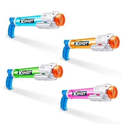 X-Shot Water Warfare Small Tube Soaker (4 Pack) by ZURU Super Soaking Pump 