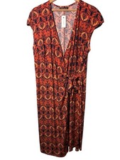 LANE BRYANT | NEW Womens Sally Geo Print Cap-Sleeve Jersey Wrap Dress size 22/24