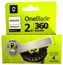 PHILLIPS NORELCO ONE BLADE 2 PACK 360 BLADES 2 BLADES LASTS UP TO 4 MONTHS