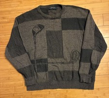 Vintage 90s Carmel Green Cotton Knit Golf Sweater Made In USA Size Men  s Large