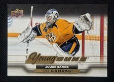 Juuse Saros 2015-16 Upper Deck Young Guns Canvas #C219 Rookie Card. rookie card picture