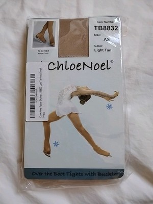 Chloe Noel Over The Boot Buckle AS Light Tan Ice Figure Skating Tights Matte NEW