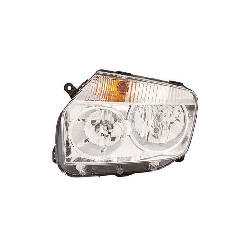 Phare avant gauche fond chromé H1/H7 pour Dacia Duster 2010 2011 2012 2013