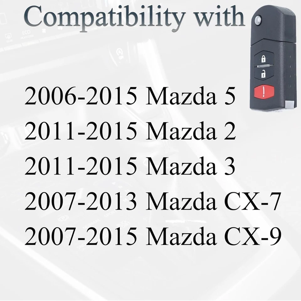 Llavero de entrada sin llave compatible con Mazda 2006-2015 5/2011-2015 Mazda 2 3/2007-2013 Foto 3 de 4